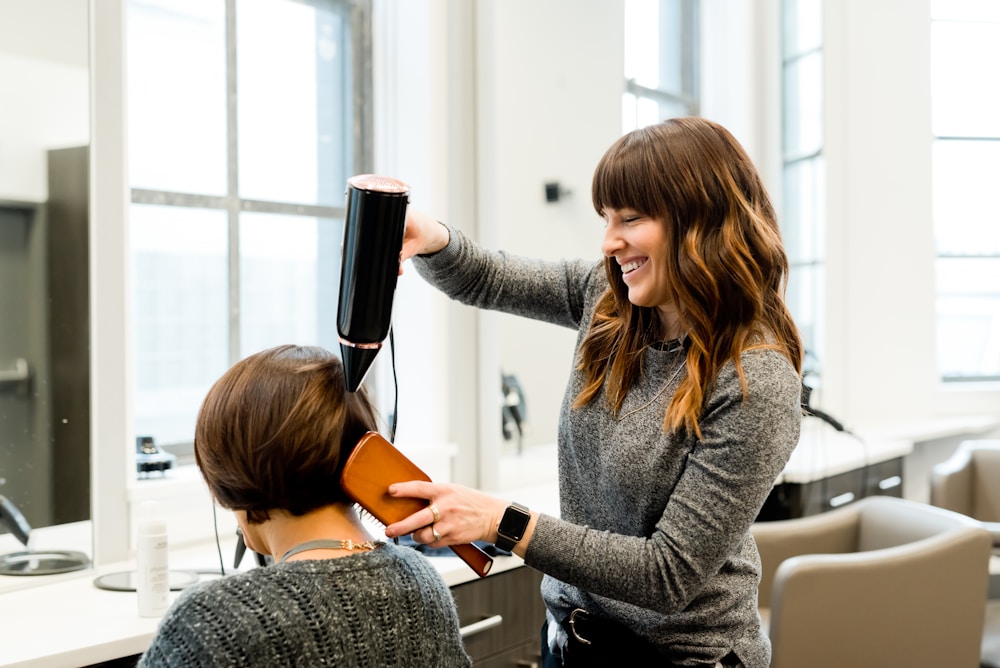 Hair styling in a calm salon
