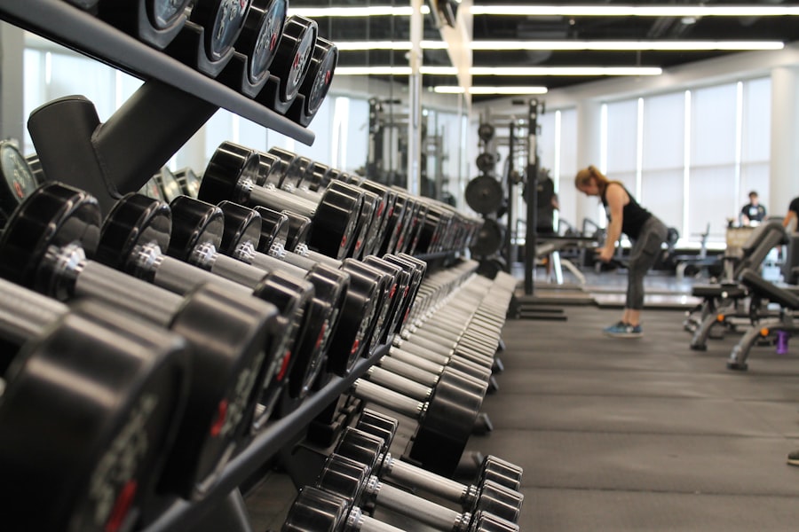 Premium gym floor with equipment