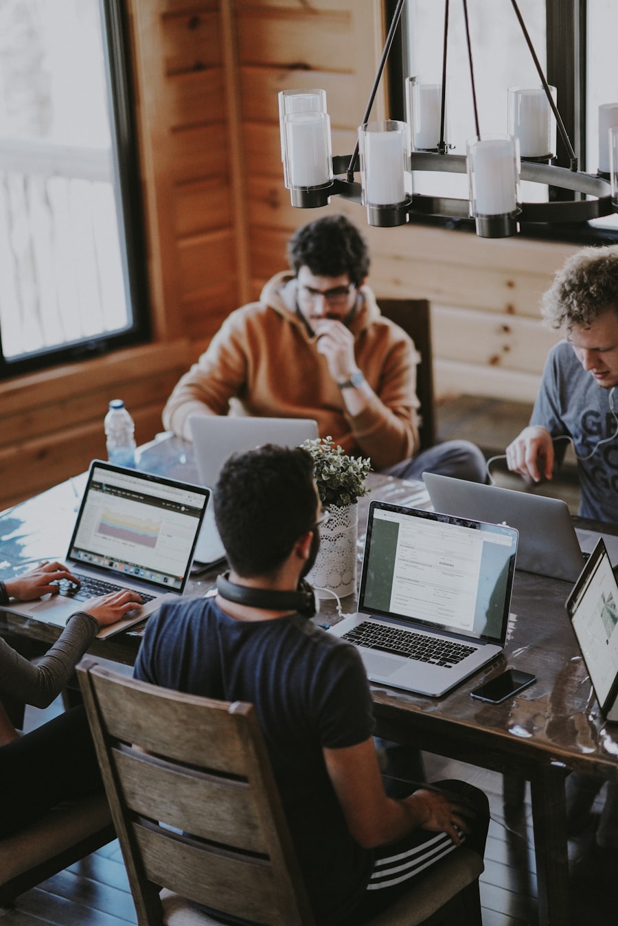 Professionals collaborating in an office